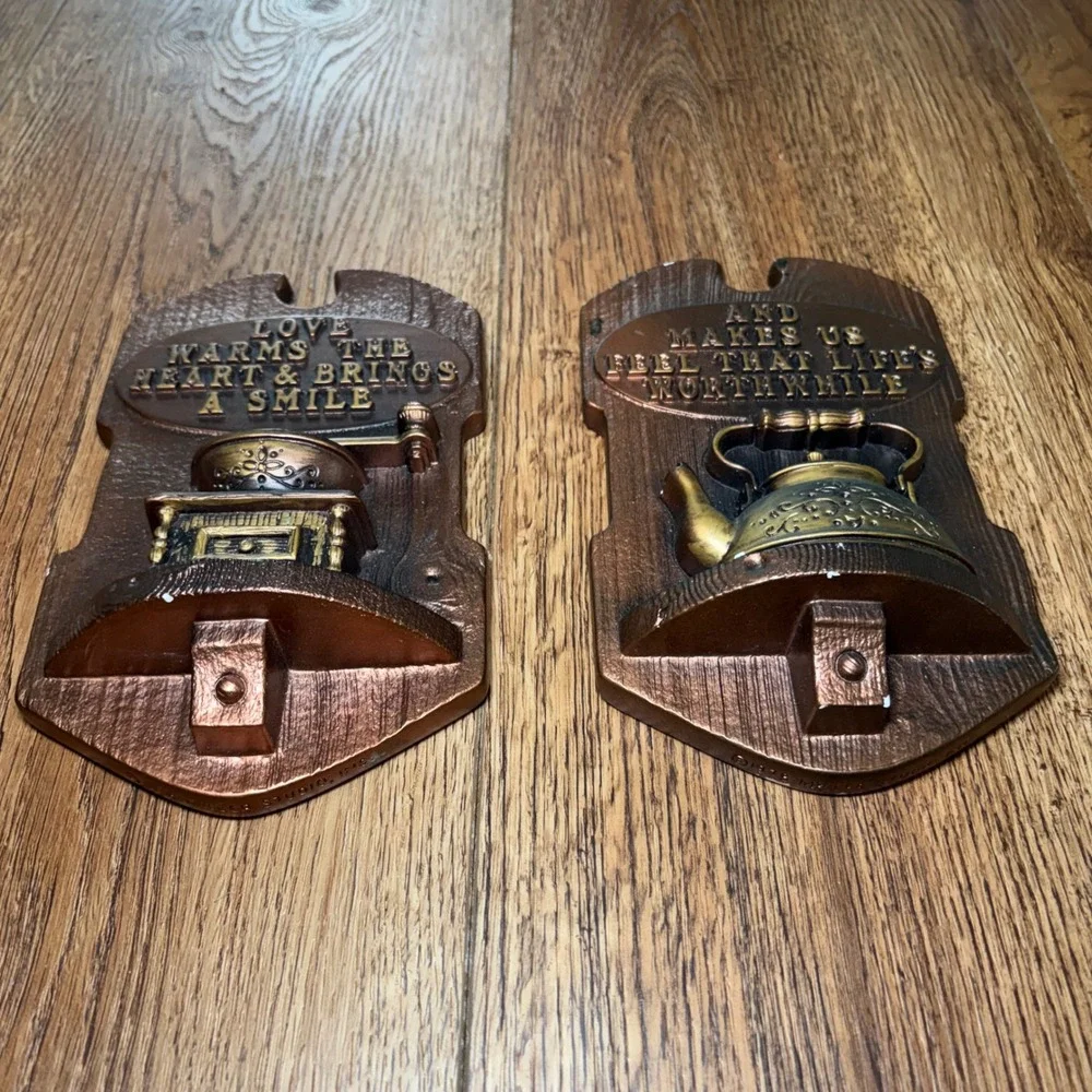 VTG 1978 Miller Studio chalkware kitchen wall plaques cottagecore gallery wall